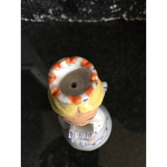 Vtg Hungarian Candle Holder Folkloric Ceramic Hand Painted Angel Miniature Taper - Picture 7 of 10